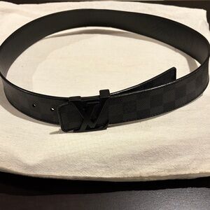 Louis Vuitton Black Checkered Belt